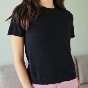 Quince Mongolian Cashmere Tee - Size M (Black)